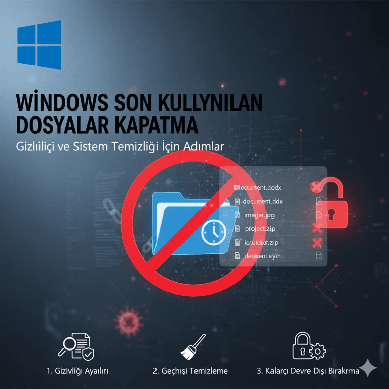 Windows Son Kullanılan Dosyalar Kapatma