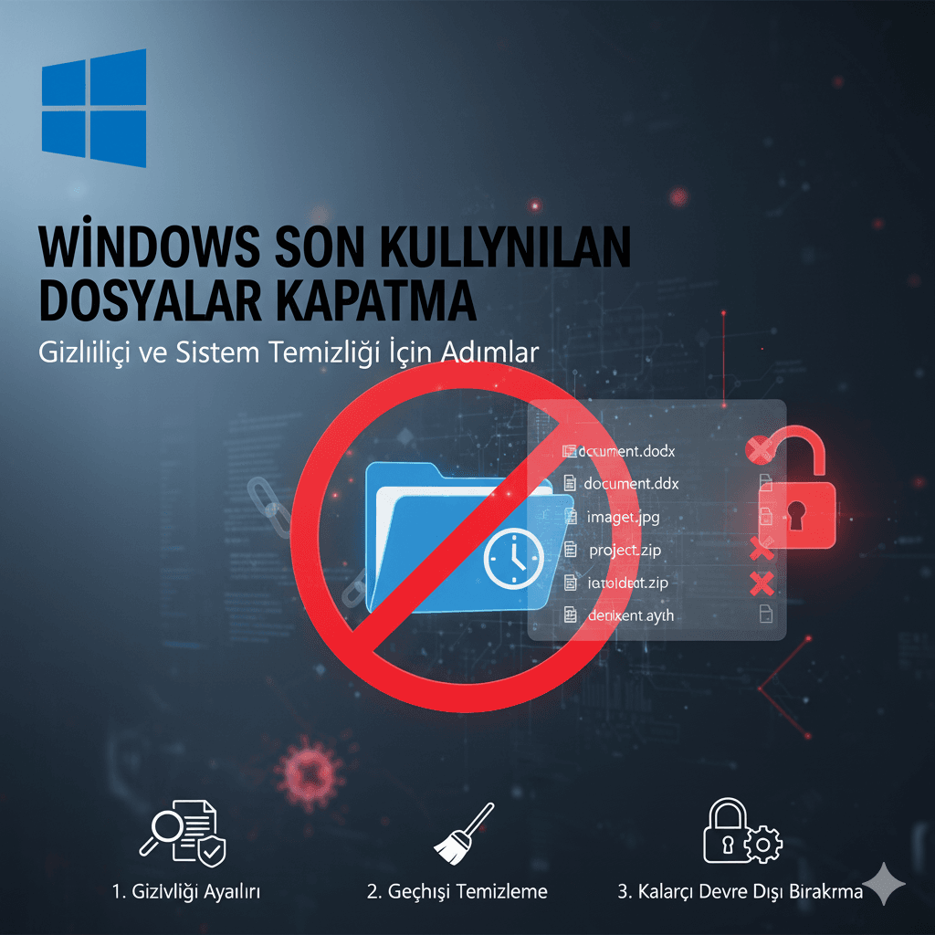 Windows Son Kullanılan Dosyalar Kapatma