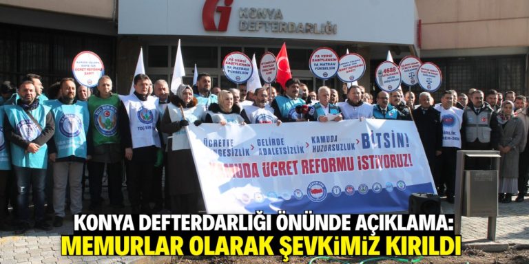 Konya Defterdarlığı önünde açıklama: Memur enflasyona ezildi!