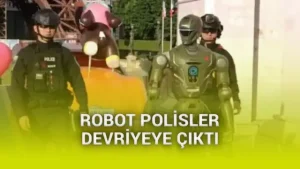 Çin’de terminatöre benzeyen insansı robot polisler devriye atmaya başladı [Video]