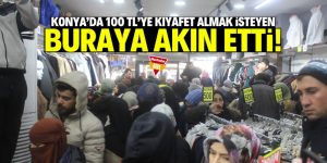 Konya’da 100 TL’ye kıyafet satan mağazada izdiham yaşandı!