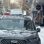 Ardahan’da Kar ve Buz Kütlesi Otomobile Zarar Verdi
